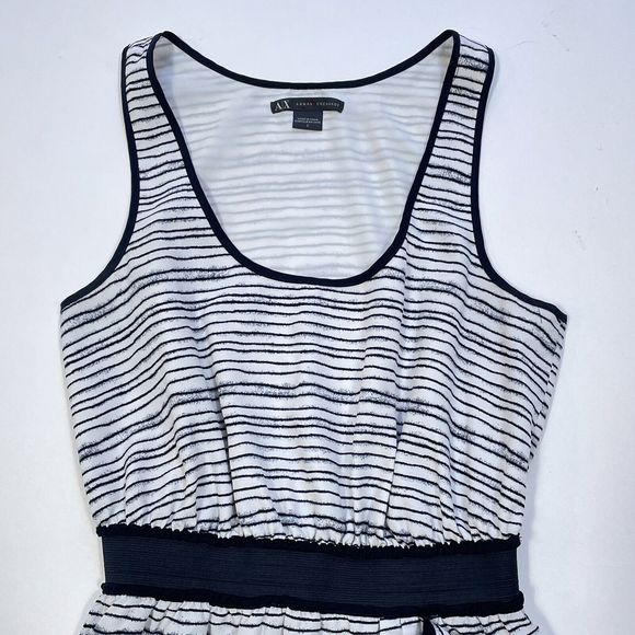 Armani Exchange Dress Womens Sz 2 Shift A Line Black White Sleeveless Round Neck - Picture 5 of 9
